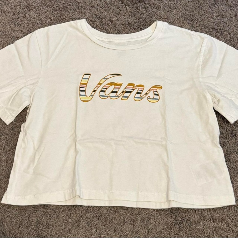 Vans White Tee with Gold Accents